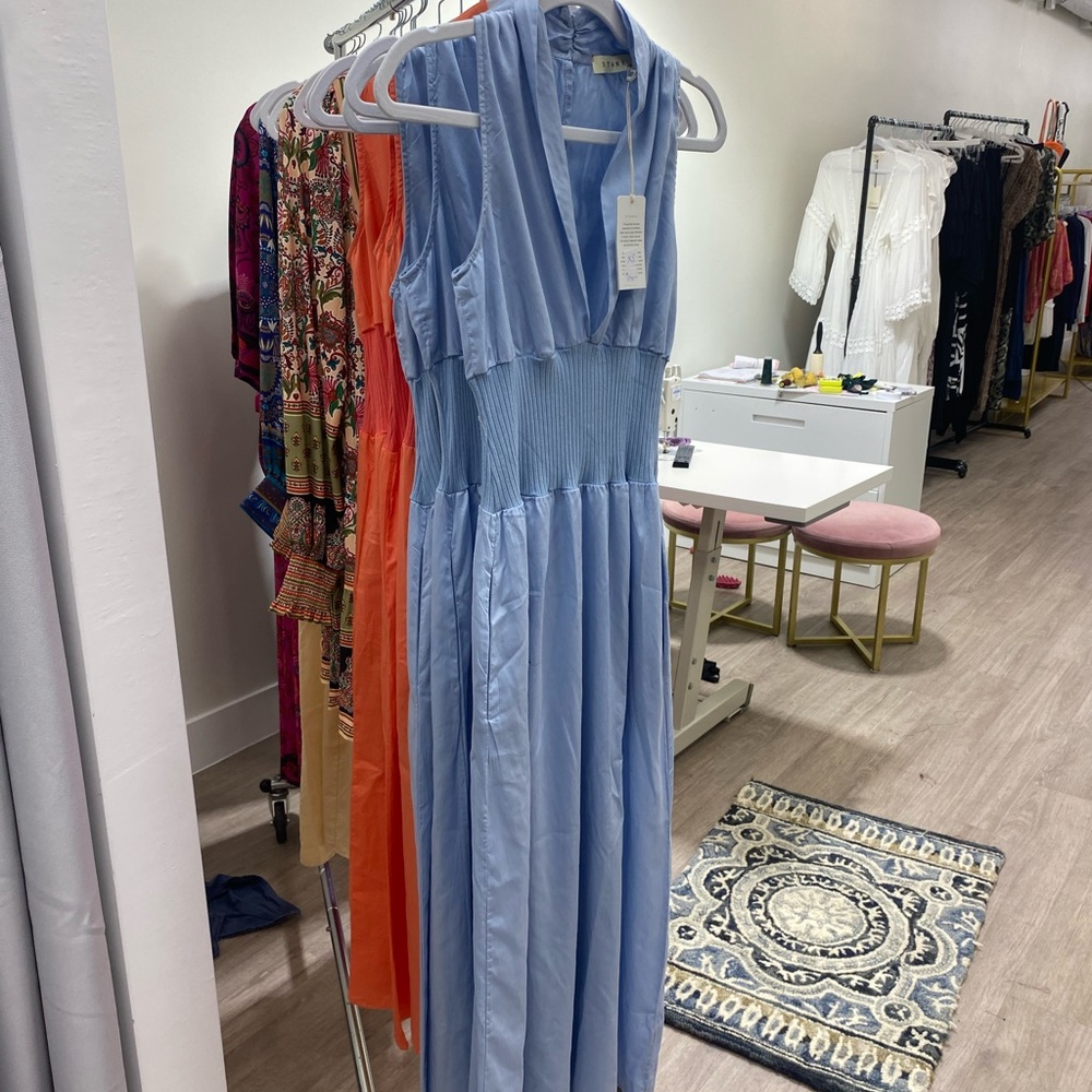 Midi dress, so pretty and easy slim cut dress